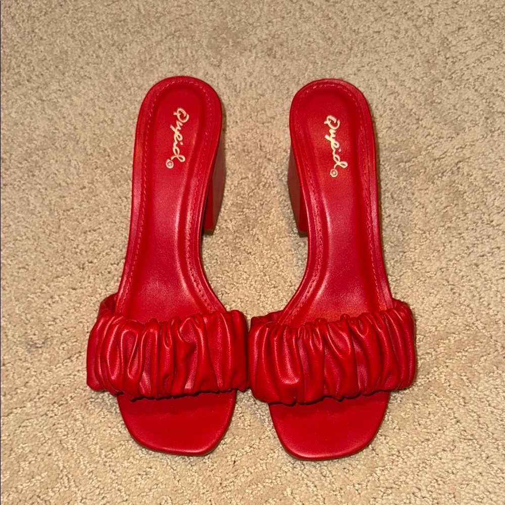 Red Women's Heeled Sandals NEVER WORN